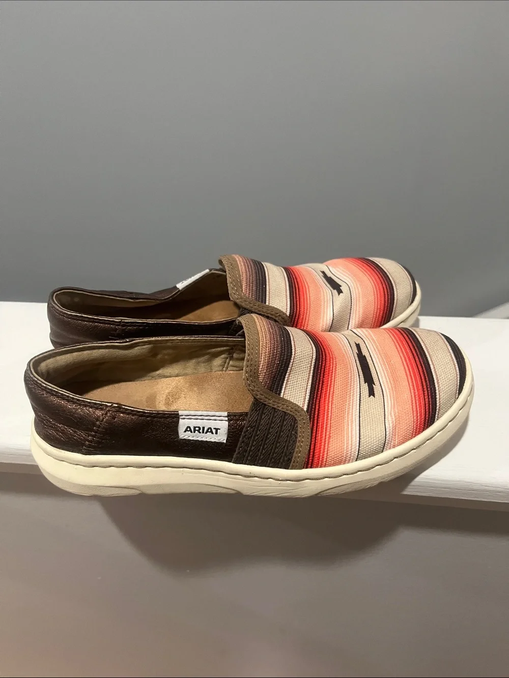 Ariat Ryder Women's 7 B 7B Western Aztec Slip On Shoes in Multicolor Serape